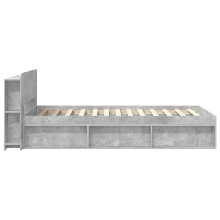 Sengestel med opbevaring Betongrå 80 x 200 cm Konstrueret træ