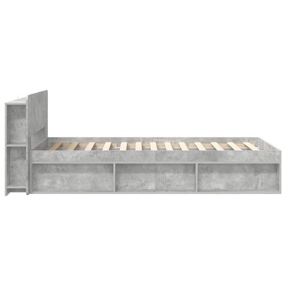 Sengestel med opbevaring Betongrå 100 x 200 cm Konstrueret træ