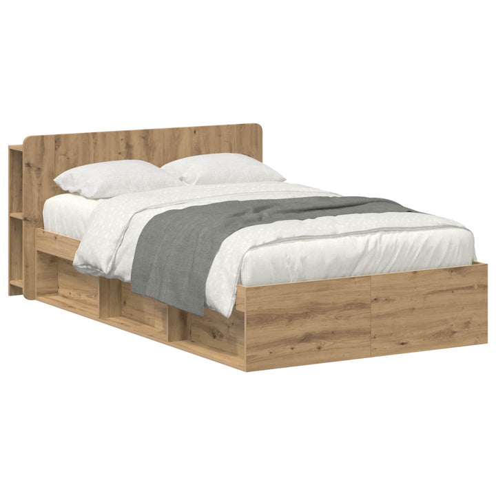 Sengestel med opbevaring med hovedgærde Artisan-eg 120 x 190 cm