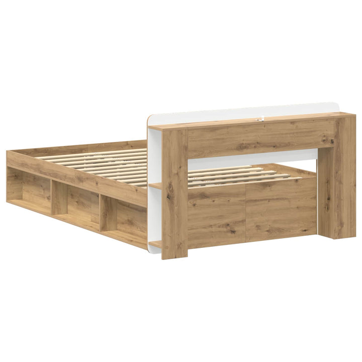 Sengestel med opbevaring med hovedgærde Artisan-eg 120 x 190 cm