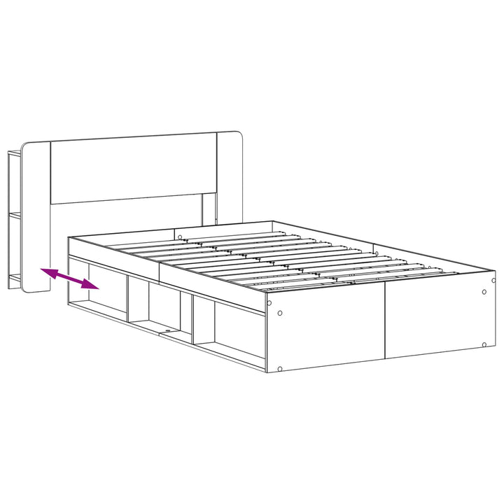 Sengestel med opbevaring med hovedgærde Artisan-eg 120 x 190 cm