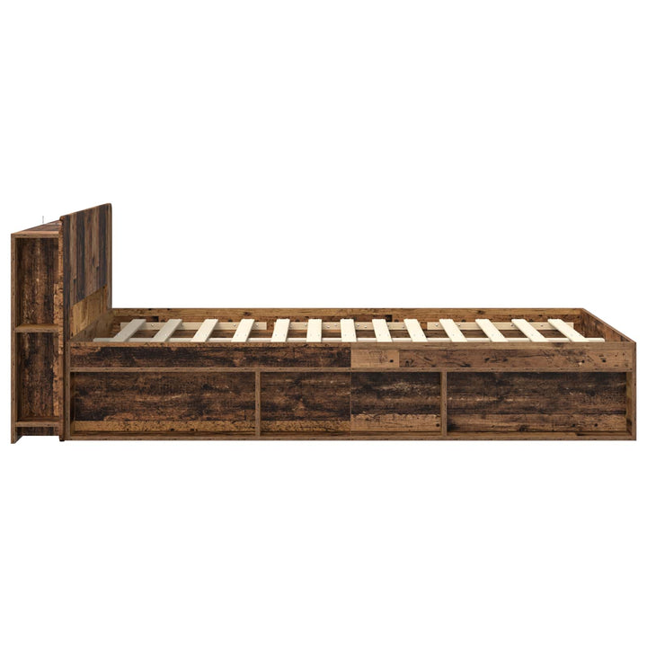 Sengestel med opbevaring Gammelt træ 120 x 200 cm