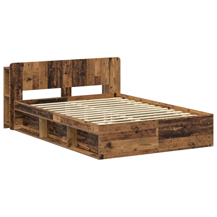 Sengestel med opbevaring Gammelt træ 135 x 190 cm