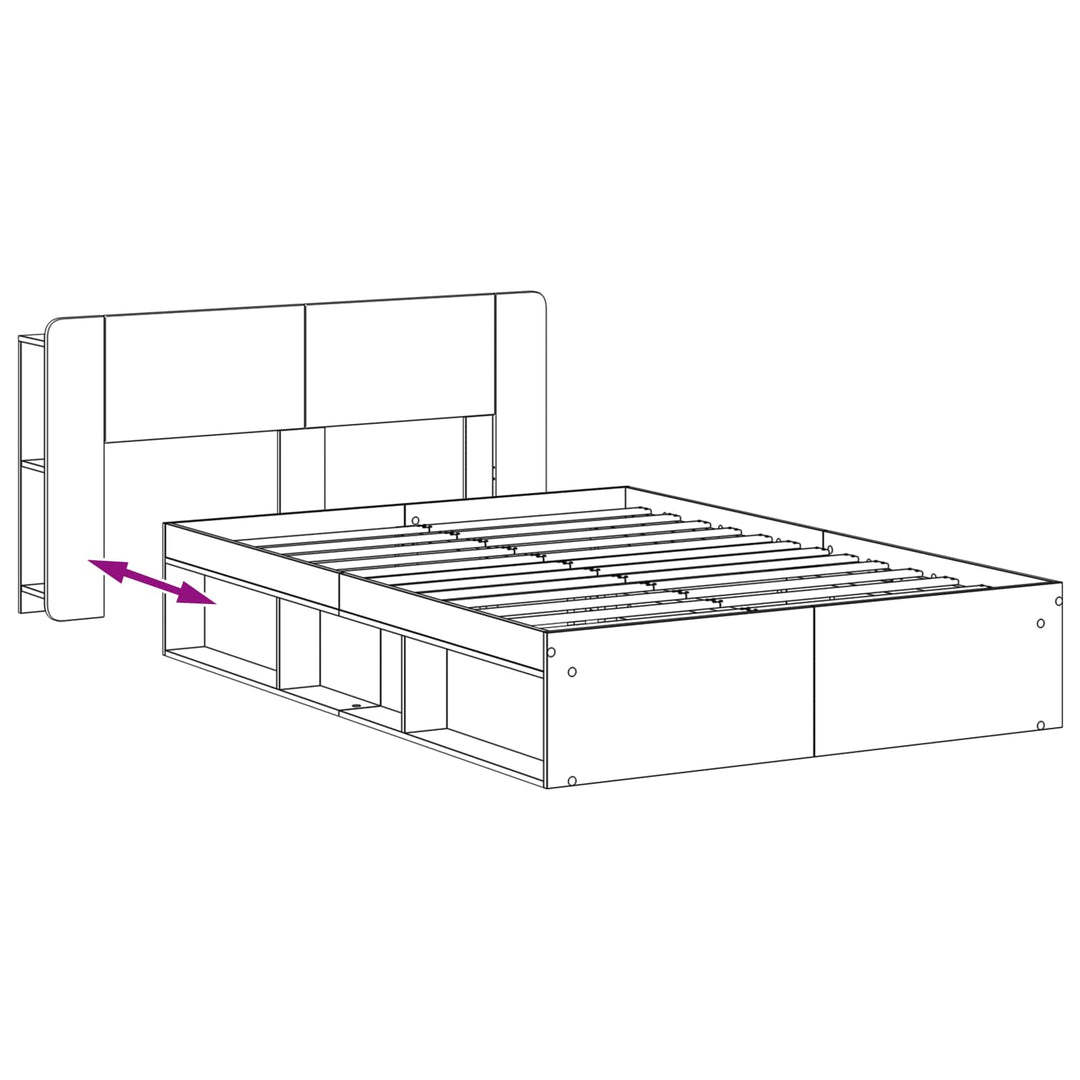 Sengestel med opbevaring Gammelt træ 135 x 190 cm