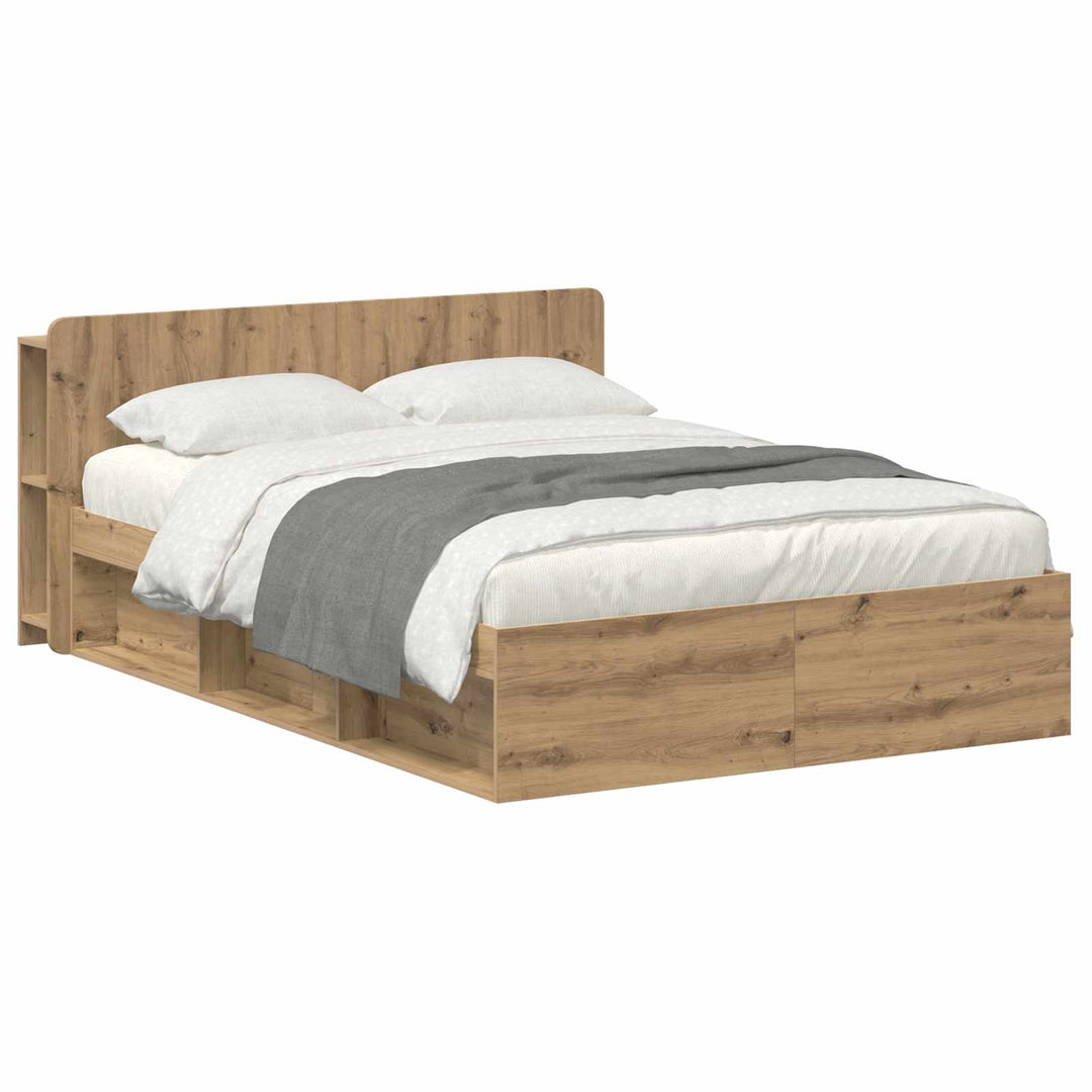 Sengestel med opbevaring med hovedgærde Artisan-eg 140 x 190 cm