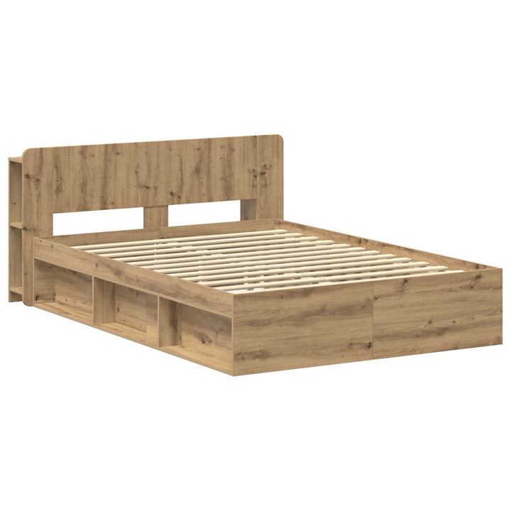 Sengestel med opbevaring med hovedgærde Artisan-eg 140 x 190 cm