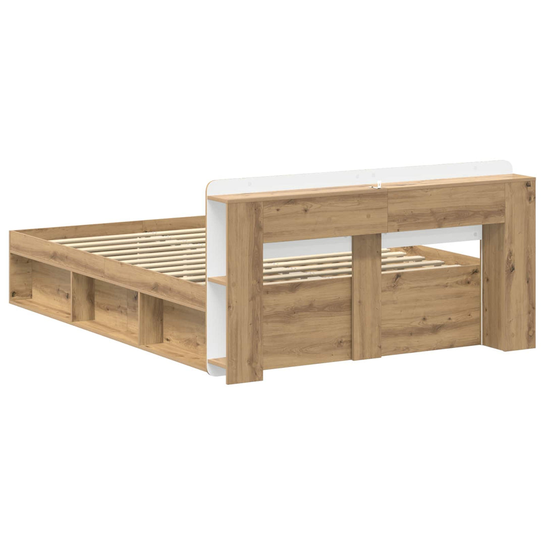 Sengestel med opbevaring med hovedgærde Artisan-eg 150 x 200 cm