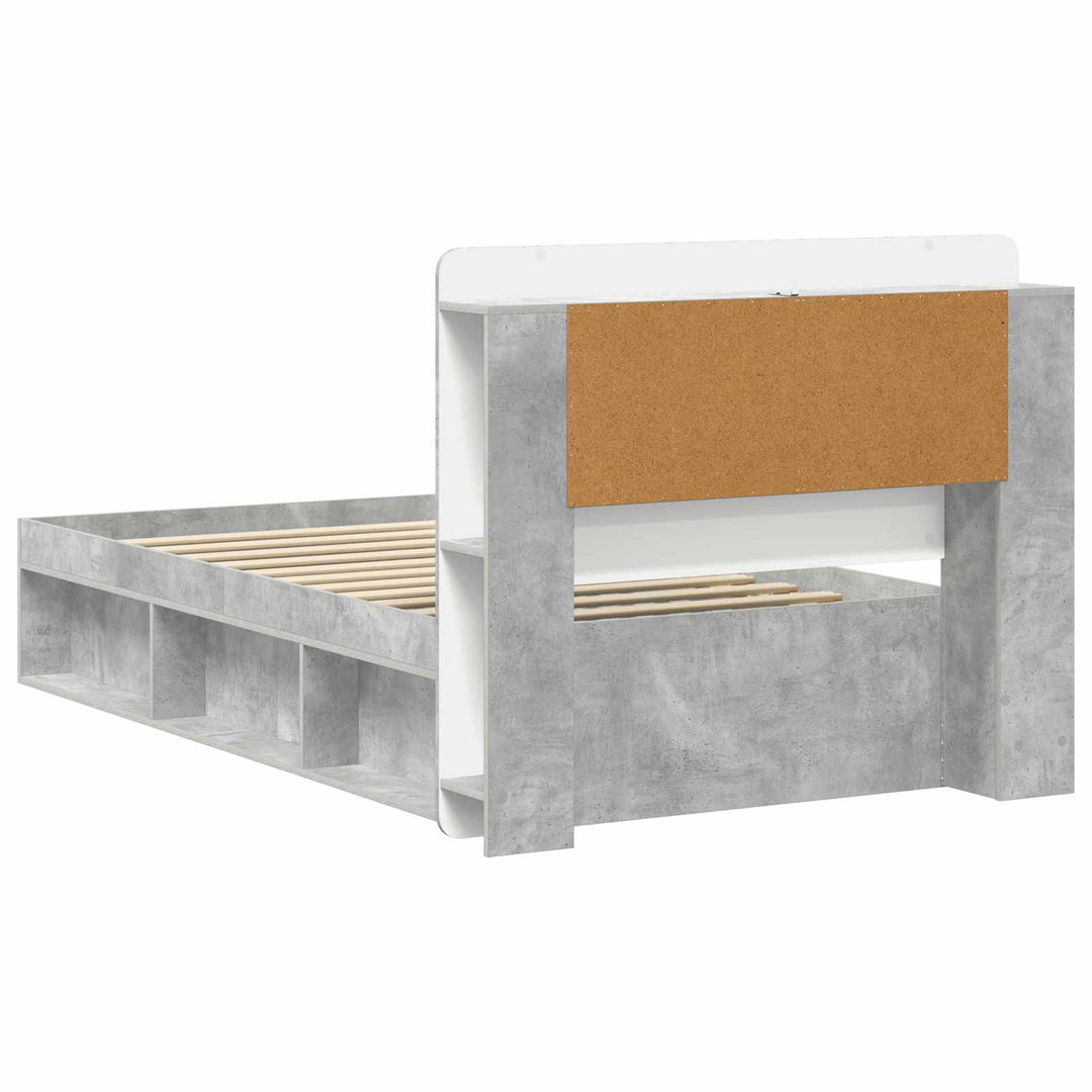 Sengestel med opbevaring Betongrå 80 x 200 cm Konstrueret træ