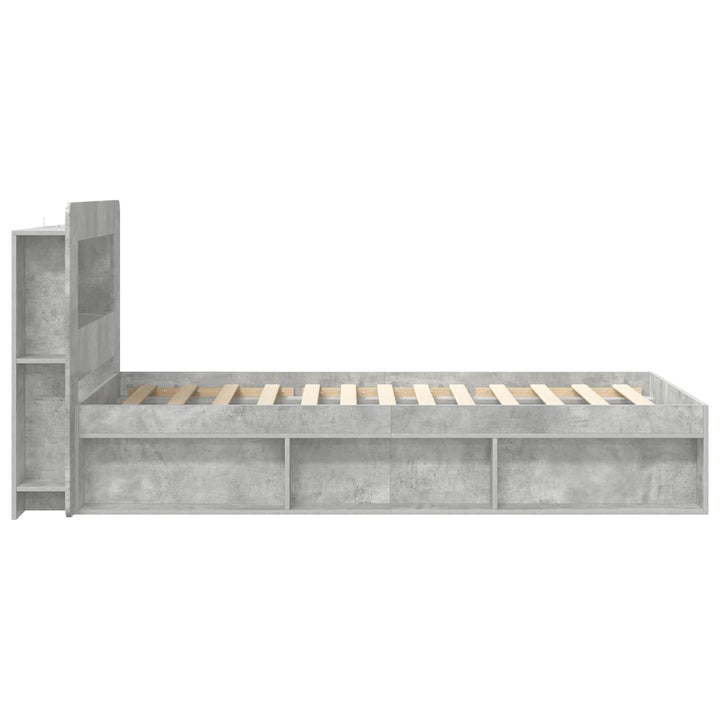Sengestel med opbevaring Betongrå 80 x 200 cm Konstrueret træ