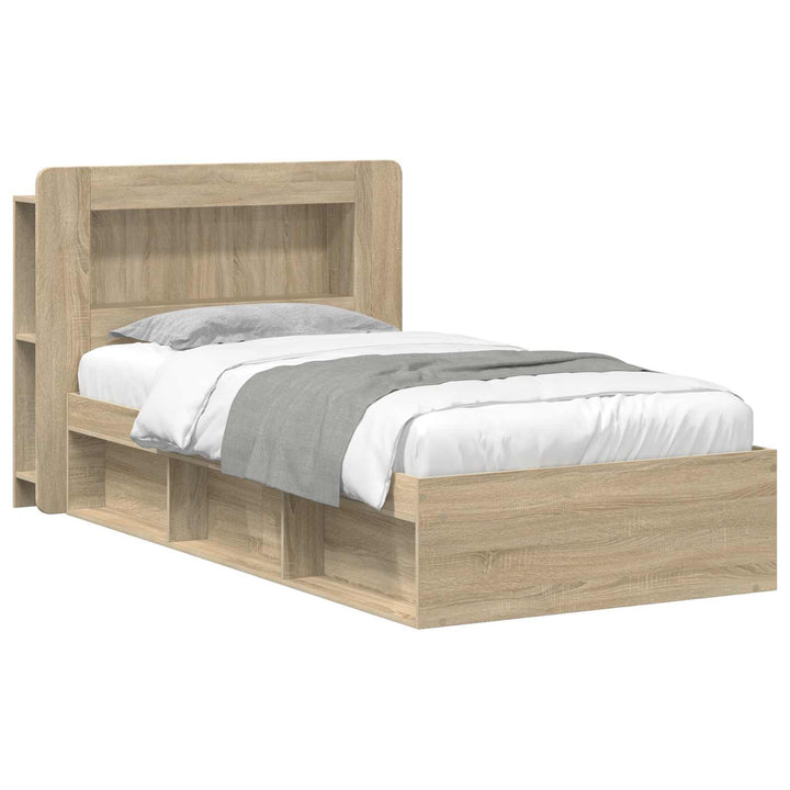 Sengestel med opbevaring Sonoma-eg 80 x 200 cm Konstrueret træ