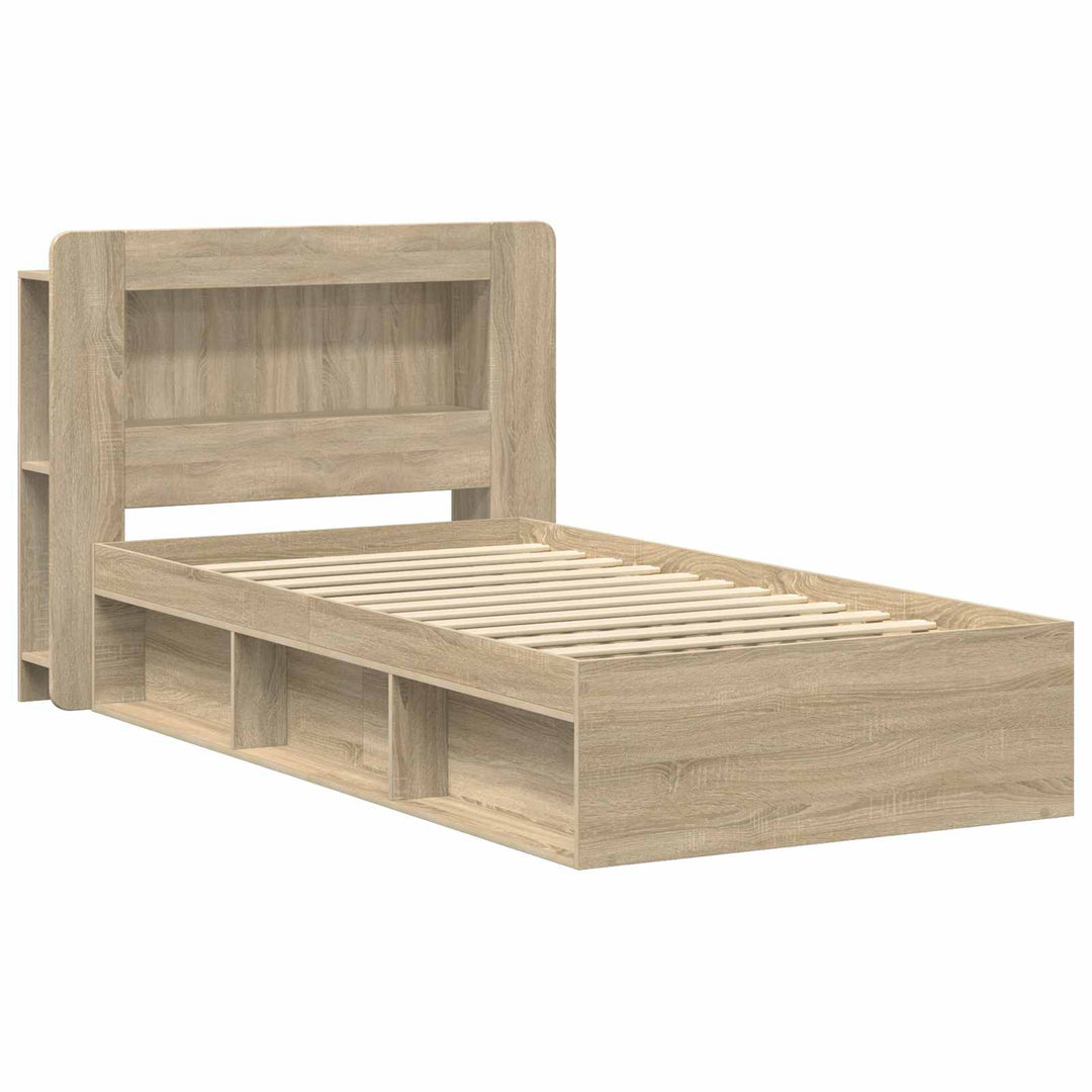 Sengestel med opbevaring Sonoma-eg 80 x 200 cm Konstrueret træ