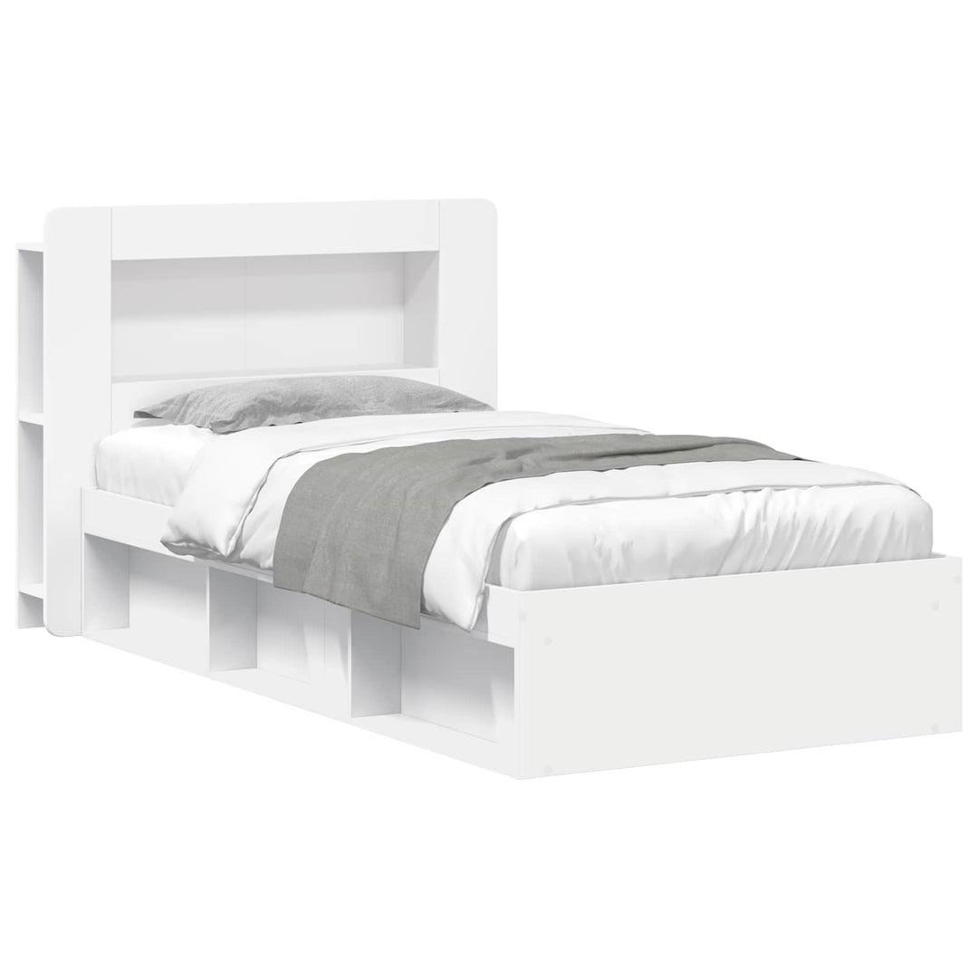 Sengestel med opbevaring Hvid 80 x 200 cm Konstrueret træ