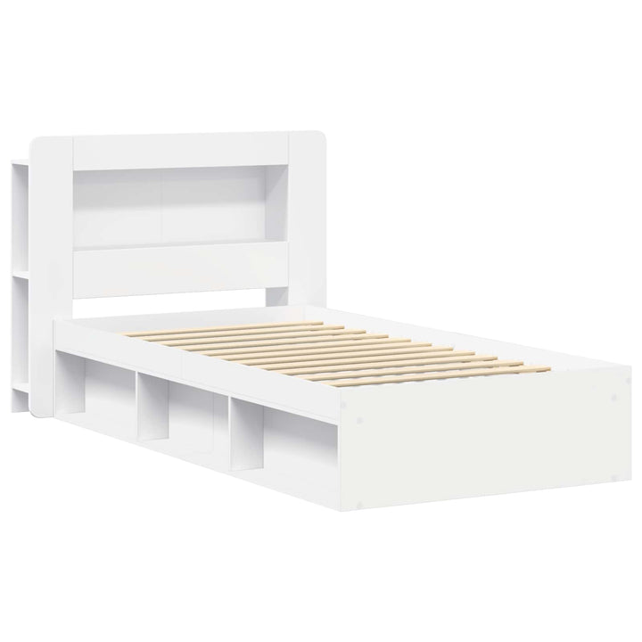 Sengestel med opbevaring Hvid 80 x 200 cm Konstrueret træ