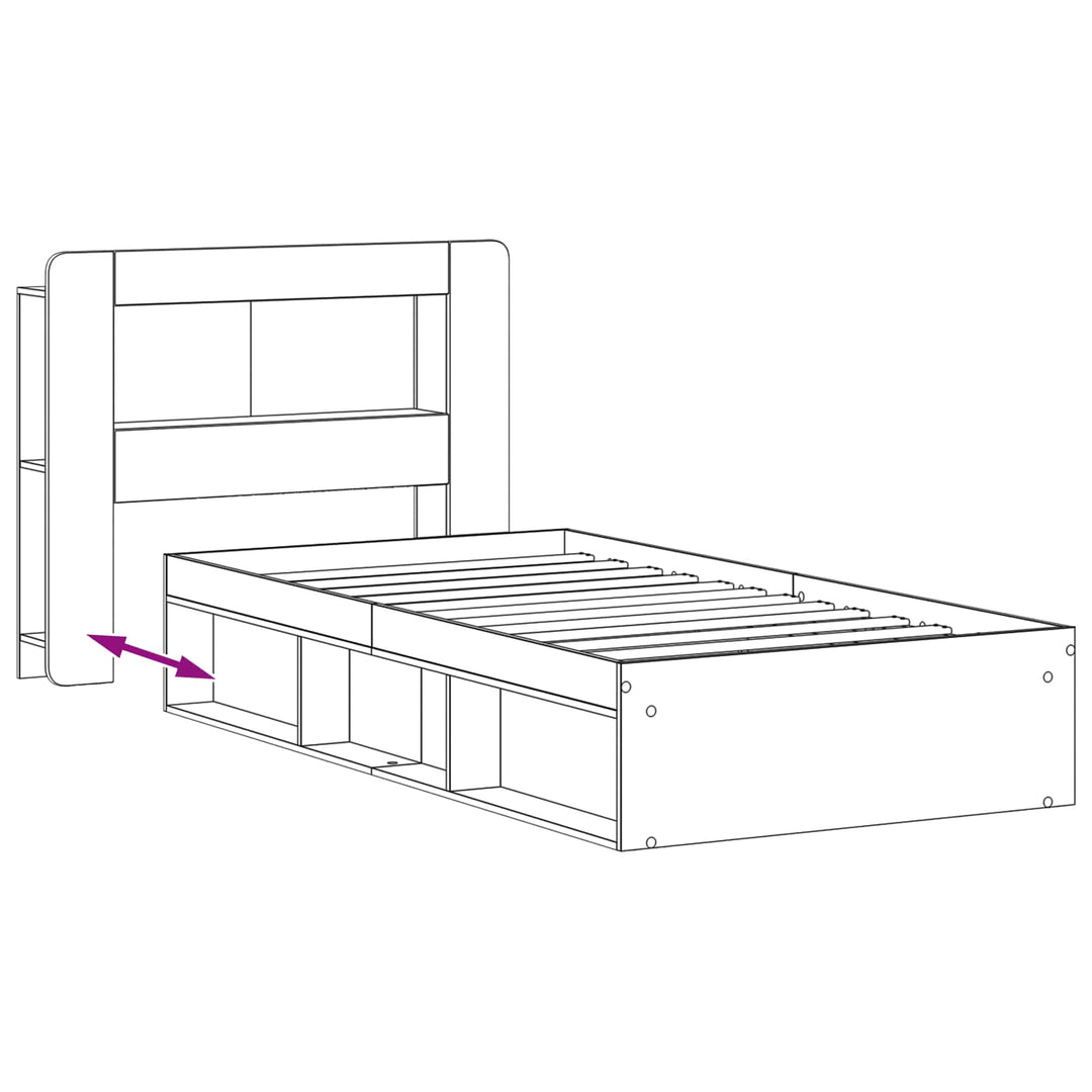 Sengestel med opbevaring Hvid 80 x 200 cm Konstrueret træ