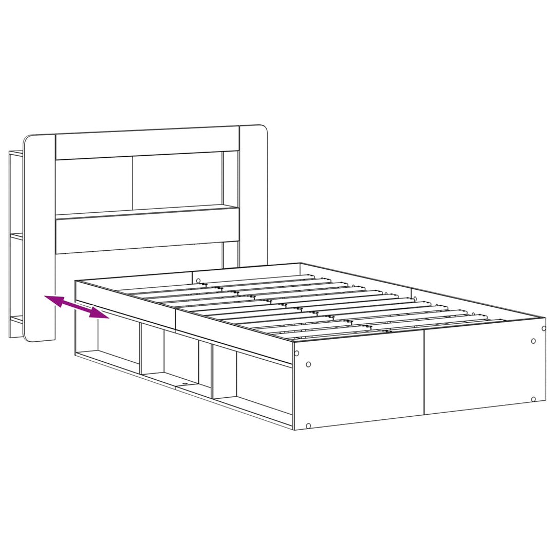 Sengestel med opbevaring med hovedgærde Artisan-eg 120 x 200 cm