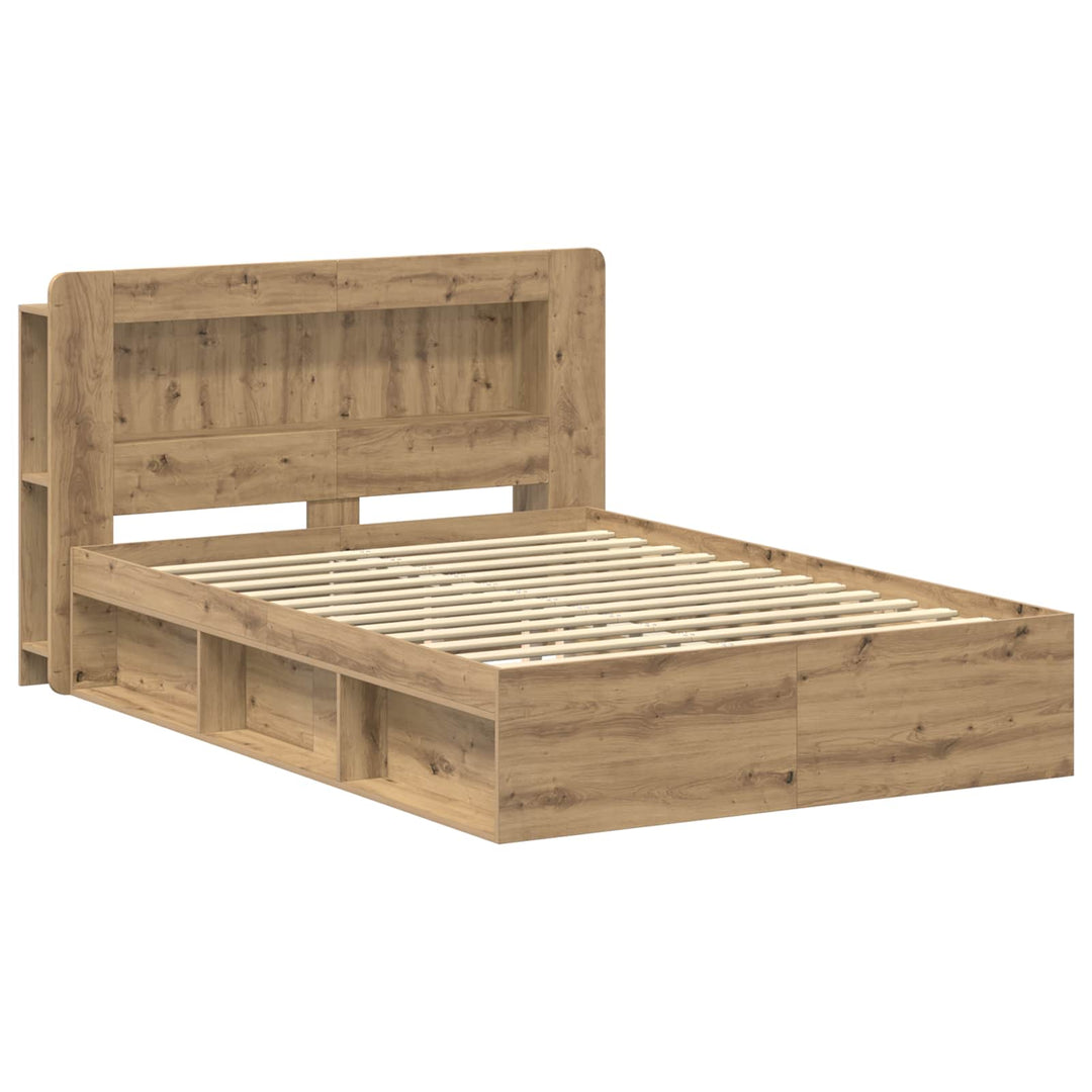 Sengestel med opbevaring med hovedgærde Artisan-eg 135 x 190 cm