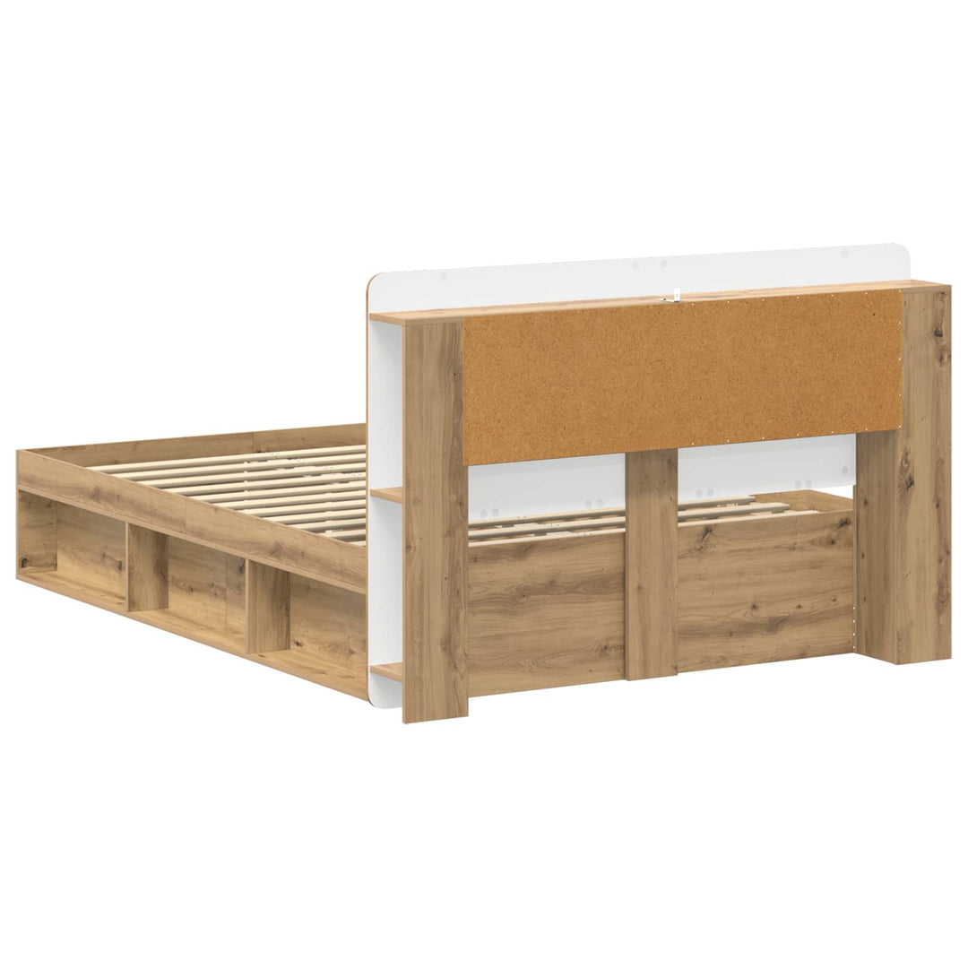 Sengestel med opbevaring med hovedgærde Artisan-eg 140 x 190 cm