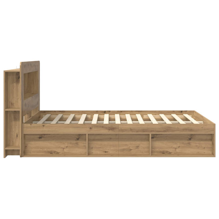 Sengestel med opbevaring med hovedgærde Artisan-eg 140 x 190 cm