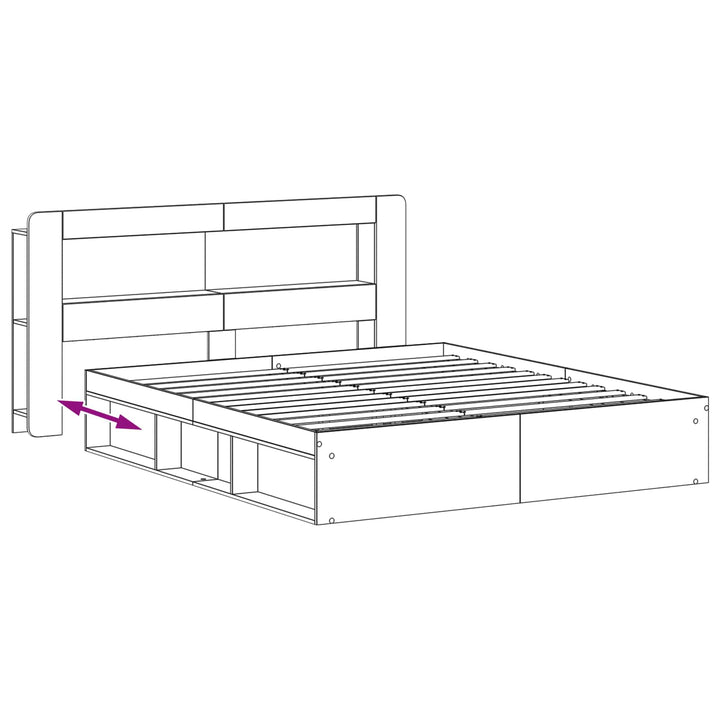 Sengestel med opbevaring Hvid 180 x 200 cm Konstrueret træ