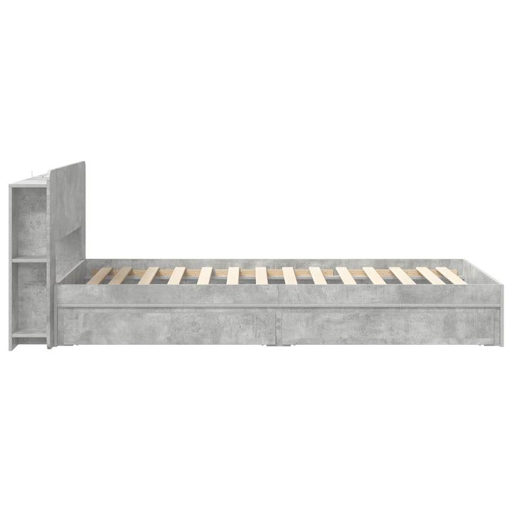 Sengestel med opbevaring Betongrå 90 x 190 cm Konstrueret træ