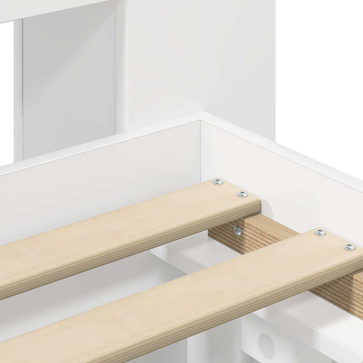 Sengestel med opbevaring Hvid 80 x 200 cm Konstrueret træ