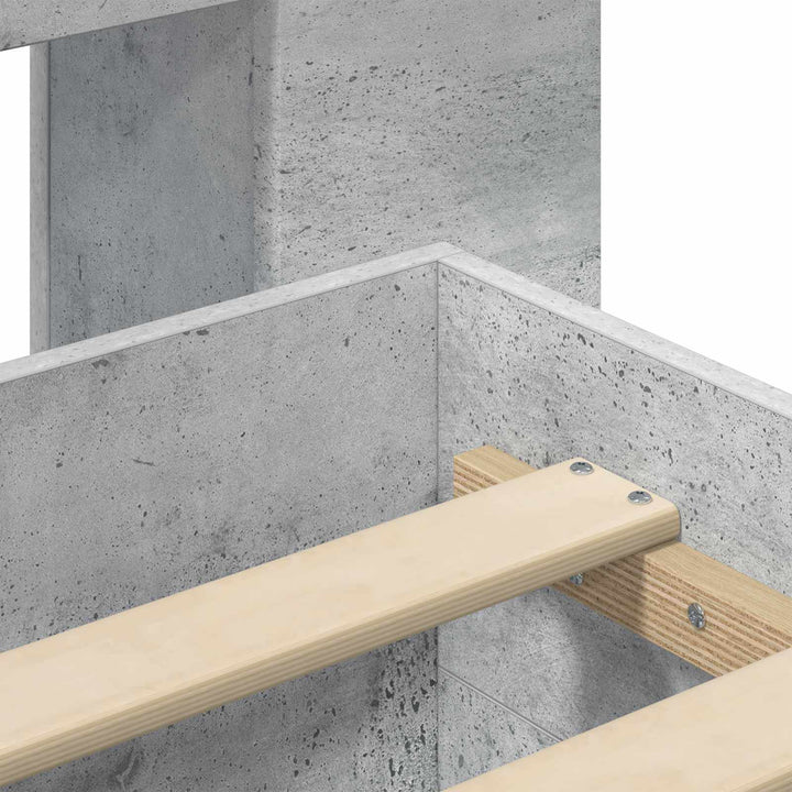 Sengestel med opbevaring Betongrå 80 x 200 cm Konstrueret træ