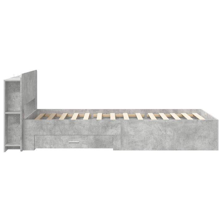 Sengestel med opbevaring Betongrå 80 x 200 cm Konstrueret træ