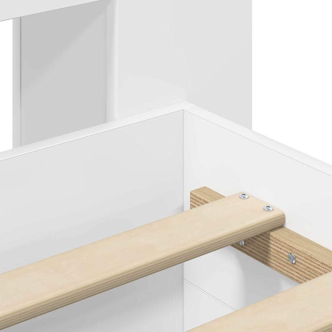 Sengestel med opbevaring Hvid 80 x 200 cm Konstrueret træ