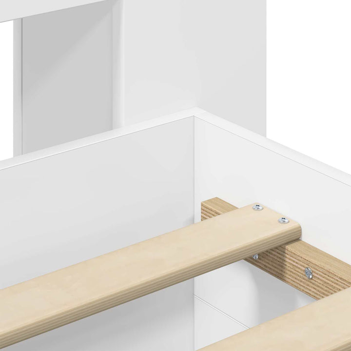 Sengestel med opbevaring Hvid 80 x 200 cm Konstrueret træ