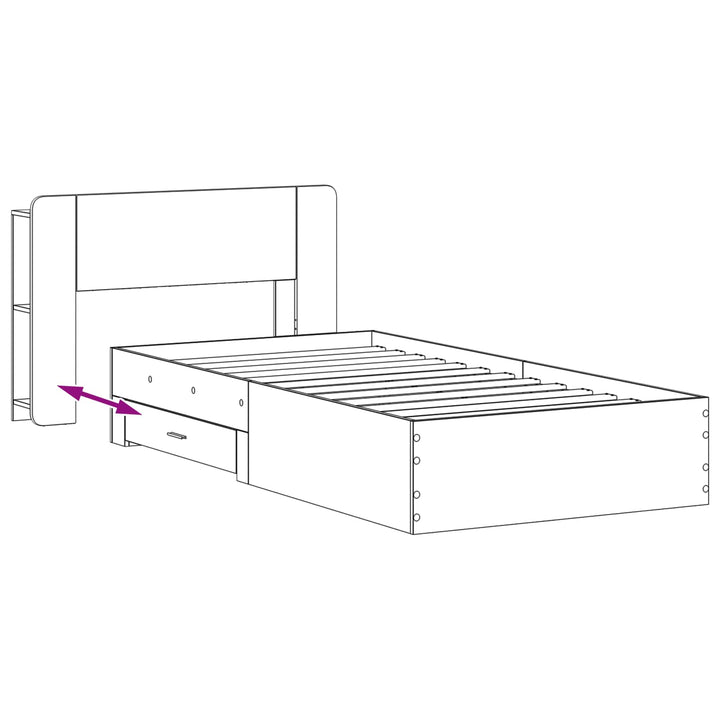 Sengestel med opbevaring Hvid 80 x 200 cm Konstrueret træ