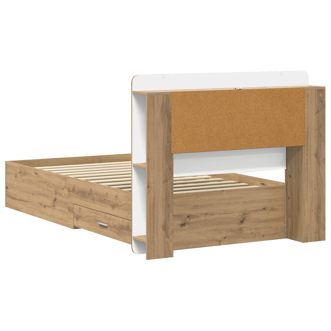 Sengestel med opbevaring Artisan-eg 80 x 200 cm Konstrueret træ