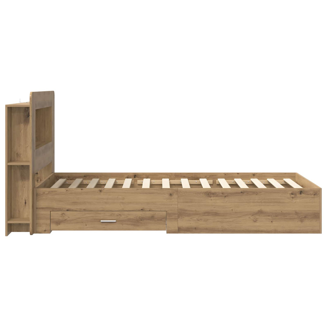 Sengestel med opbevaring Artisan-eg 80 x 200 cm Konstrueret træ