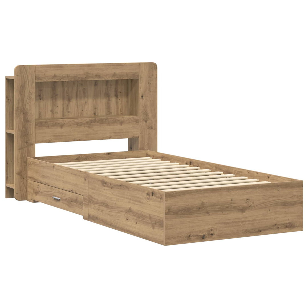 Sengestel med opbevaring Artisan-eg 90 x 200 cm Konstrueret træ