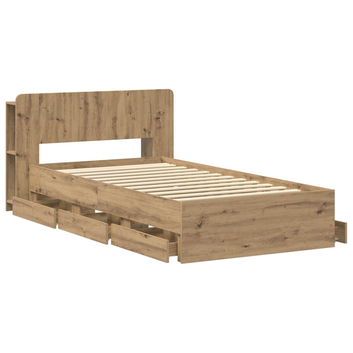 Sengestel med opbevaring Artisan-eg 80 x 200 cm Konstrueret træ