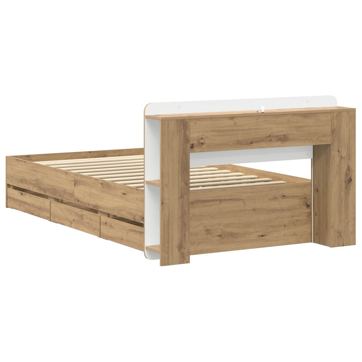 Sengestel med opbevaring Artisan-eg 80 x 200 cm Konstrueret træ