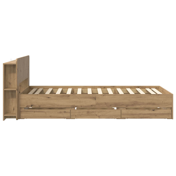 Sengestel med opbevaring Artisan-eg 80 x 200 cm Konstrueret træ