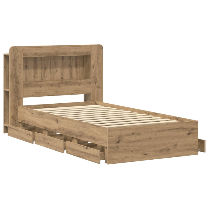 Sengestel med opbevaring Artisan-eg 80 x 200 cm Konstrueret træ