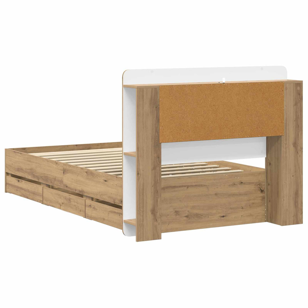 Sengestel med opbevaring Artisan-eg 80 x 200 cm Konstrueret træ