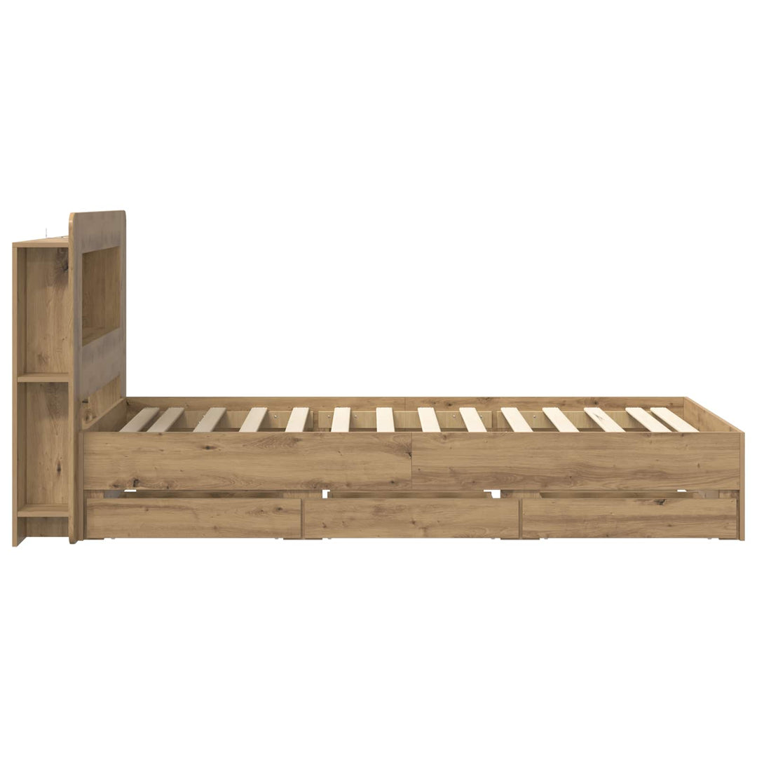 Sengestel med opbevaring Artisan-eg 80 x 200 cm Konstrueret træ