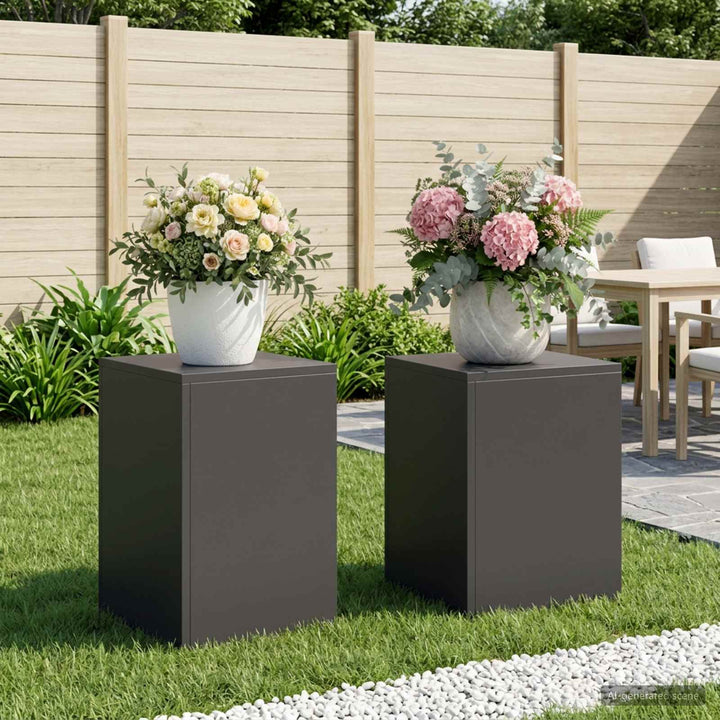 Planteholder 2 pcs Sort 30 x 30 x 40 cm Stål