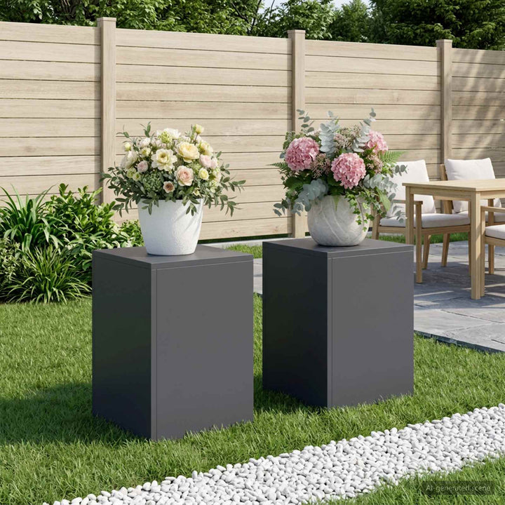 Planteholder 2 pcs Antracit 30 x 30 x 40 cm Galvaniseret stål