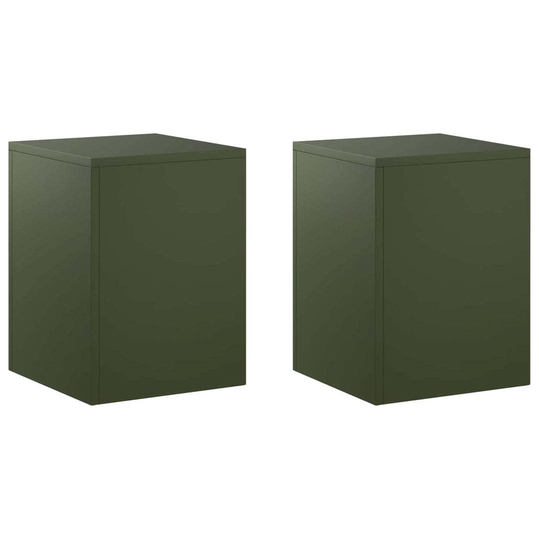 Planteholder 2 pcs Olivengrøn 30 x 30 x 40 cm Stål