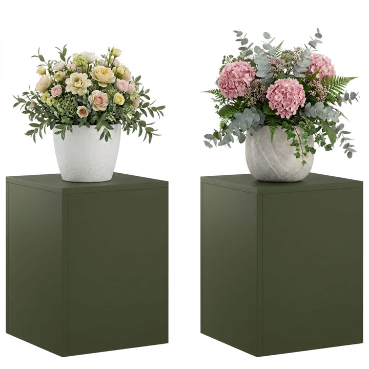 Planteholder 2 pcs Olivengrøn 30 x 30 x 40 cm Stål