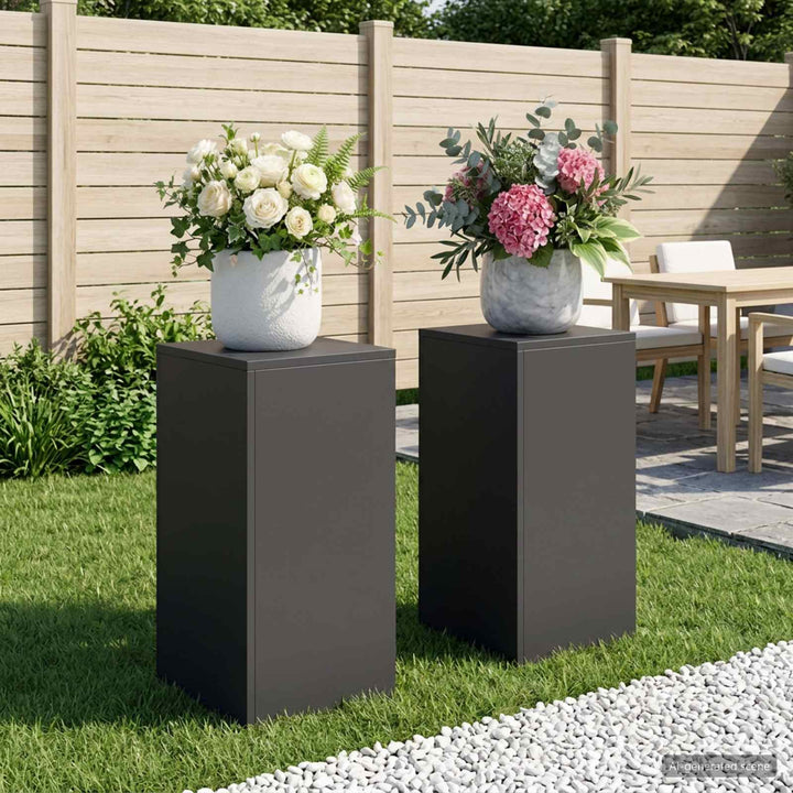 Planteholder 2 pcs Sort 30 x 30 x 60 cm Stål