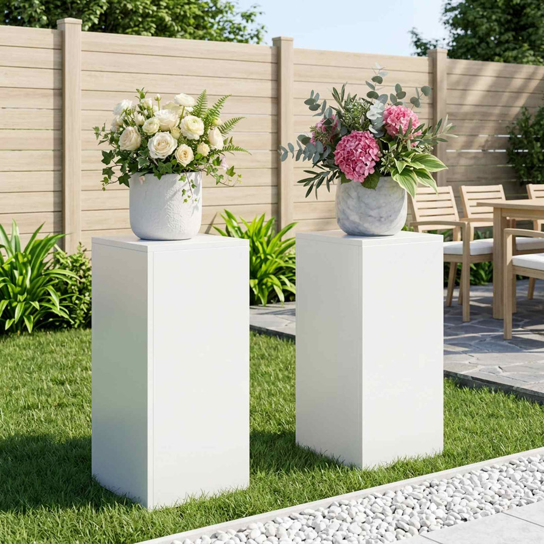 Planteholder 2 pcs Hvid 30 x 30 x 60 cm Stål