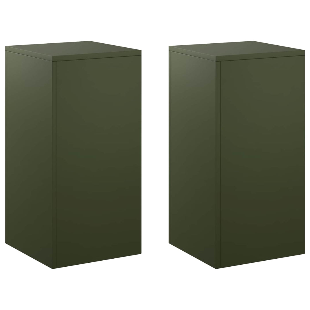 Planteholder 2 pcs Olivengrøn 30 x 30 x 60 cm Stål