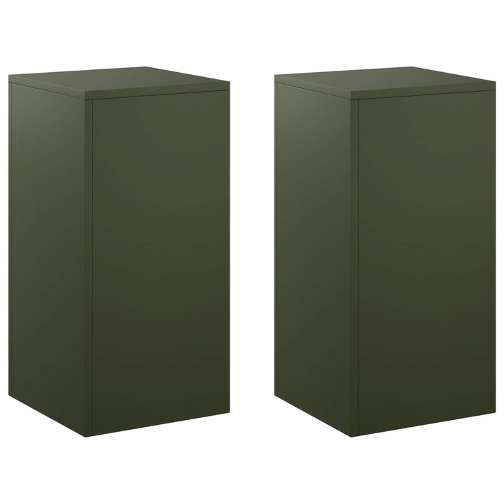 Planteholder 2 pcs Olivengrøn 30 x 30 x 60 cm Stål