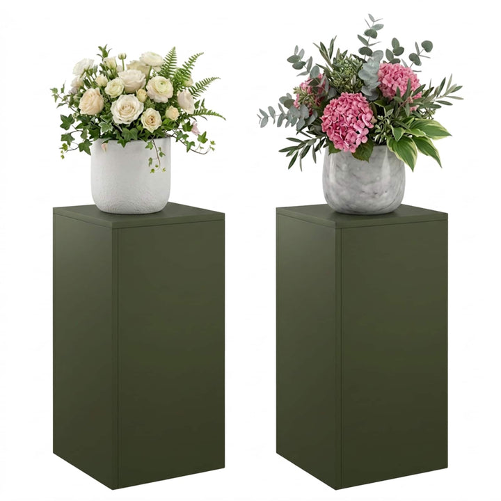 Planteholder 2 pcs Olivengrøn 30 x 30 x 60 cm Stål