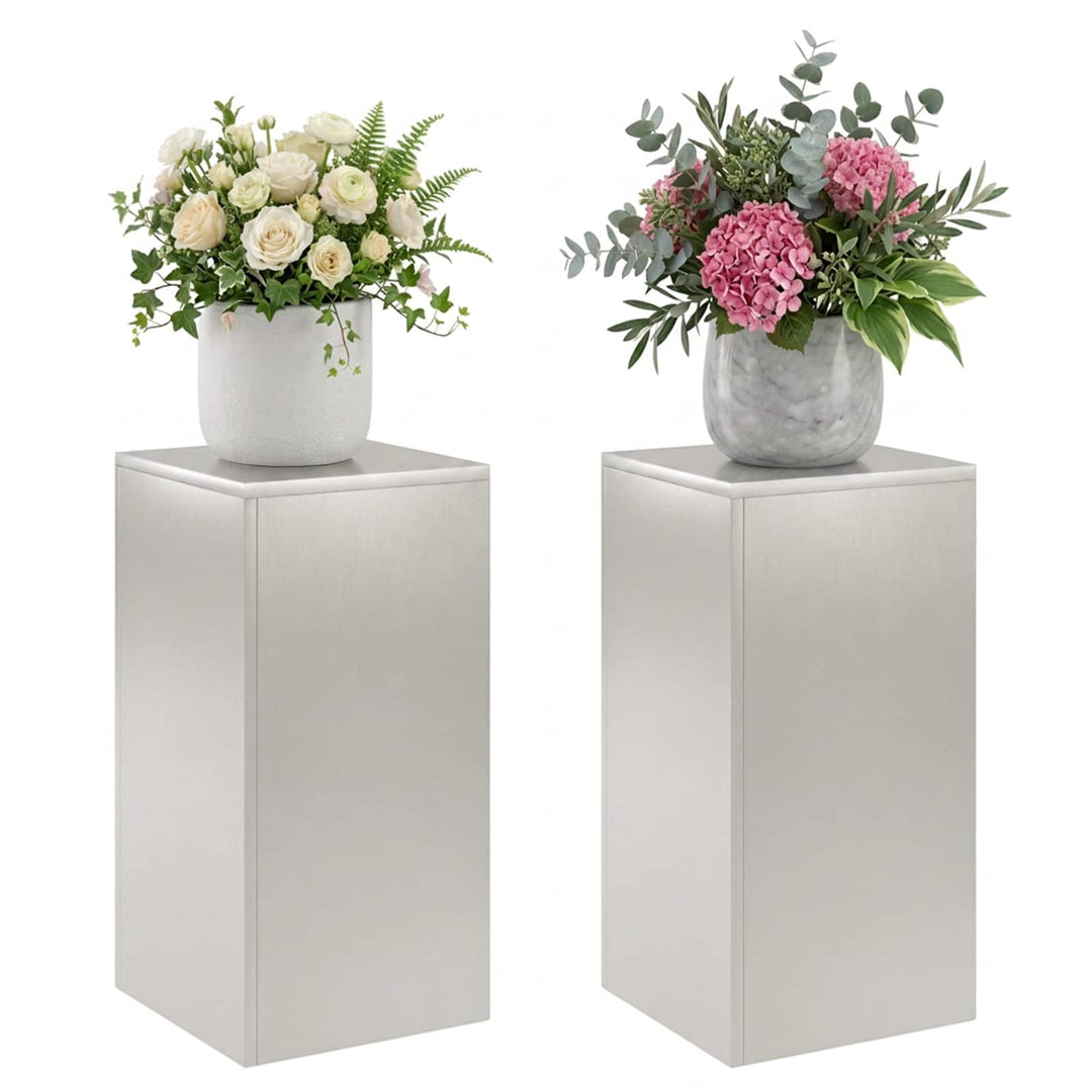 Planteholder 2 pcs Sølv 30 x 30 x 60 cm Stål