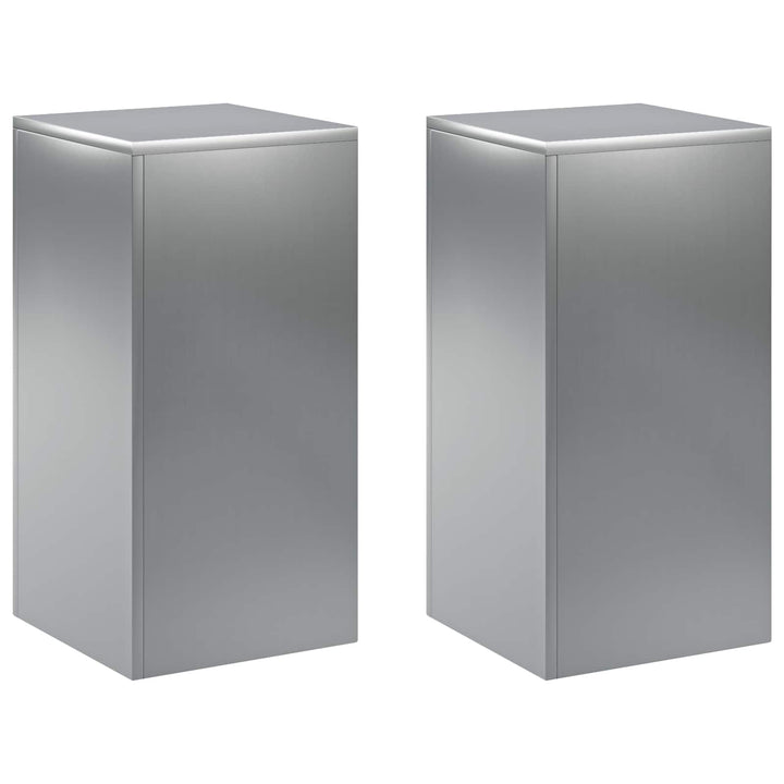 Planteholder 2 pcs Sølv 30 x 30 x 60 cm Rustfrit stål